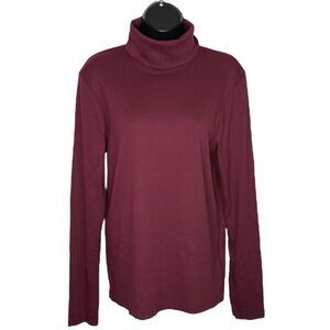 American Giant Luxe Rib Turtleneck Womens XL Red Zinfandel Pullover Casual NEW